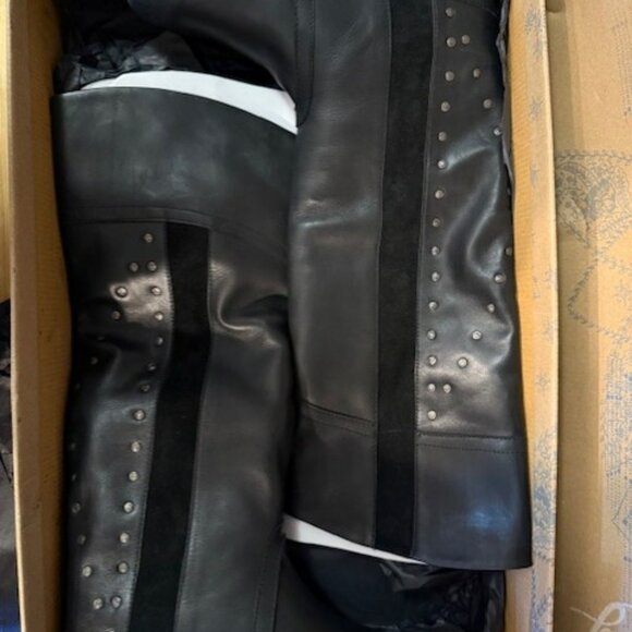 Retro Lola Studded Tall Leather Boots - NWB - Picture 12 of 16